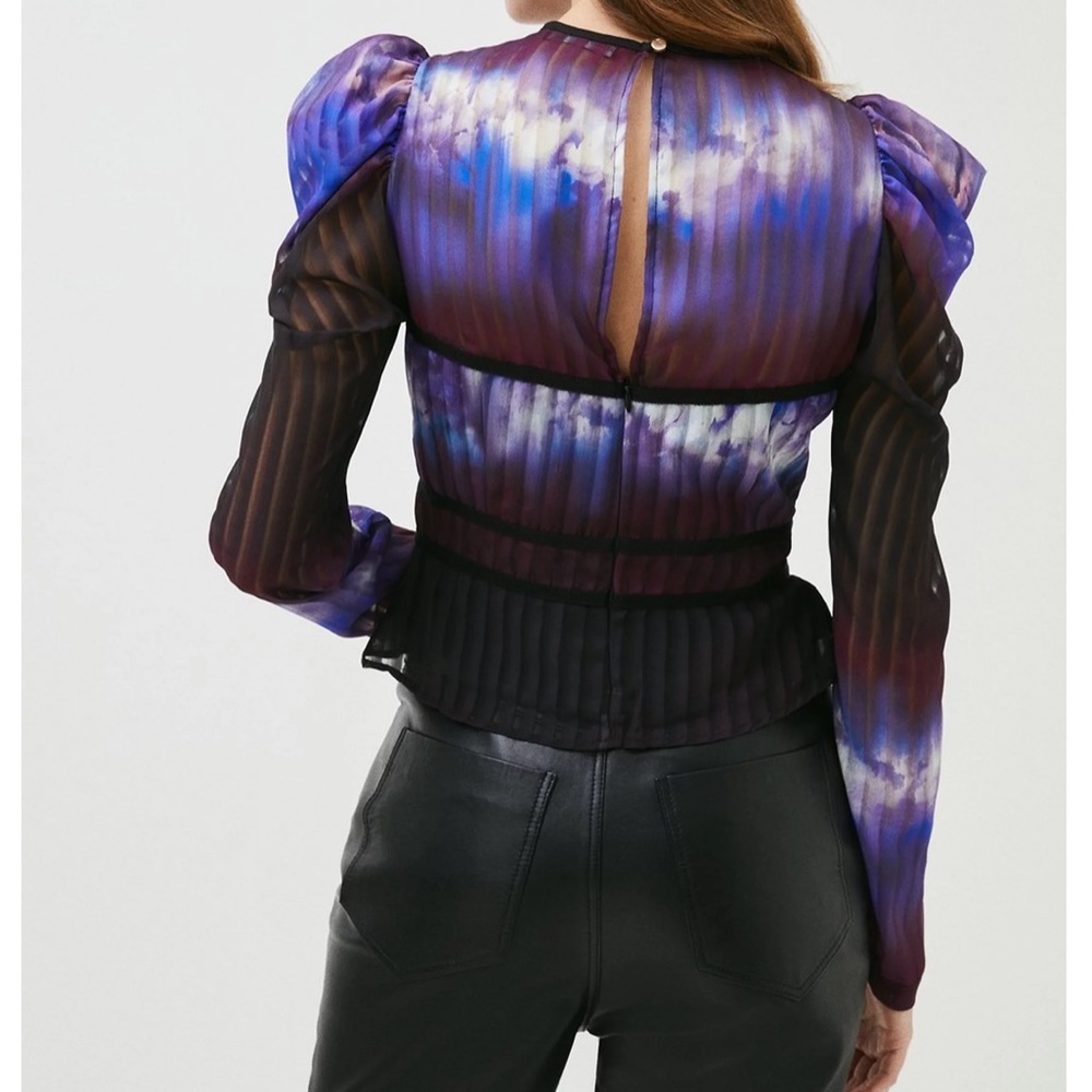 STUNNING Karen Millen Statement Blouse Peplum Top $250 New Years - Picture 3 of 5